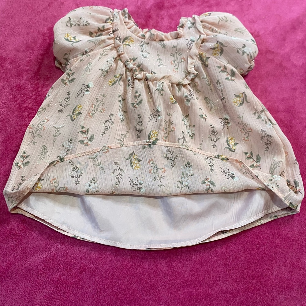Catherine Malandrino Blush Floral Kids Blouse - Picture 3 of 4